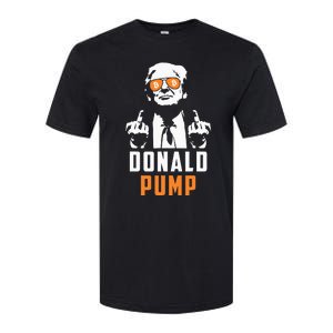 Donald Pump Bitcoin Funny Trump 2024 Crypto American Flag Softstyle CVC T-Shirt