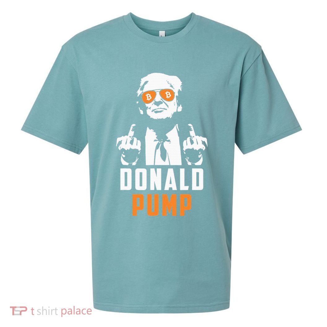Donald Pump Bitcoin Funny Trump 2024 Crypto American Flag Sueded Cloud Jersey T-Shirt