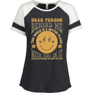 Dear Person Behind Me Enza Ladies Jersey Colorblock Tee