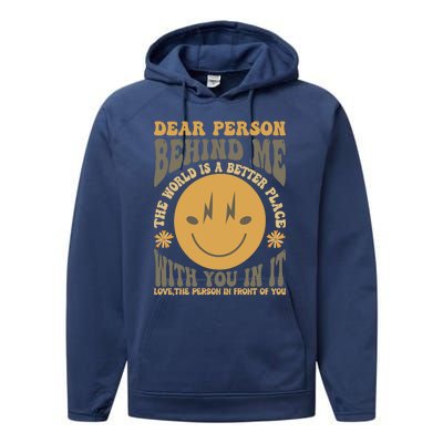 Dear Person Behind Me Performance Fleece Hoodie