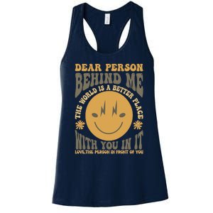 Dear Person Behind Me Women's Racerback Tank