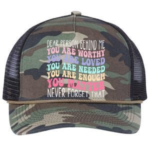 Dear person behind me you are amazing beautiful and enough Retro Rope Trucker Hat Cap