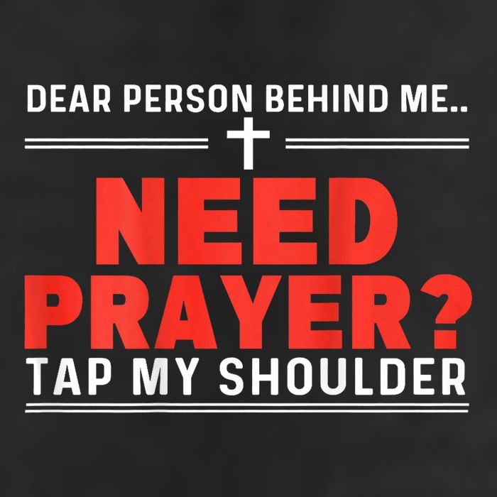 Dear Person Behind Me Need Prayer Tap My Shoulder 7 Panel Mesh Trucker Snapback Hat