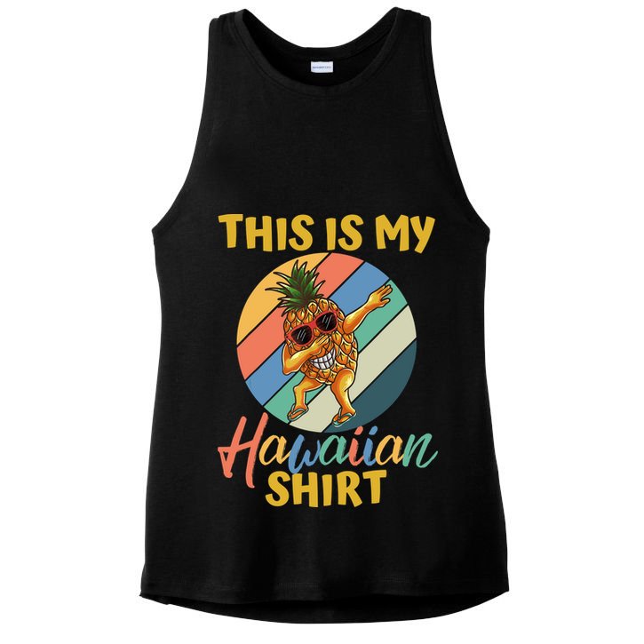 Dabbing Pineapple Boy Girl This Is My Hawaiian Ladies PosiCharge Tri-Blend Wicking Tank