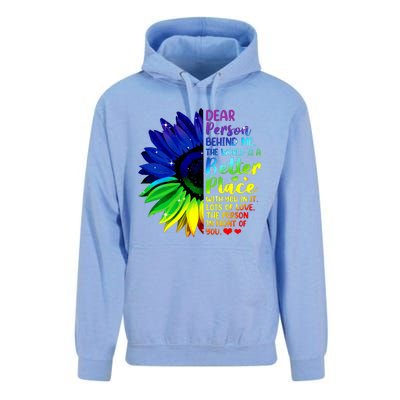 Dear Person Behind Me The World Is A Better Place Sunflower Hoodie Unisex Surf Hoodie