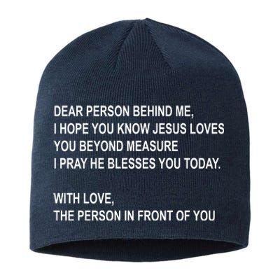 Dear Person Behind Me I Hope You Know Jesus Loves You Quote Sustainable Beanie