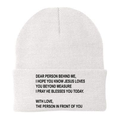 Dear Person Behind Me I Hope You Know Jesus Loves You Quote Knit Cap Winter Beanie