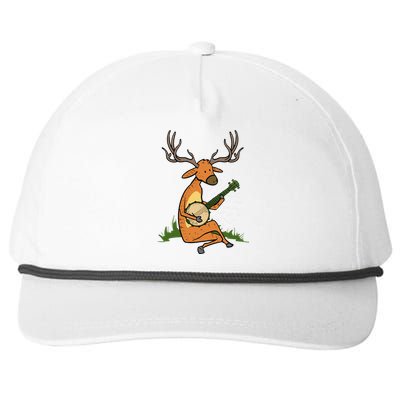 Deer Playing Banjo Gift Snapback Five-Panel Rope Hat