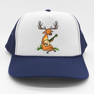 Deer Playing Banjo Gift Trucker Hat