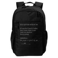 Dear Person Behind Me You Matter Keep Going With Love Daily Commute Backpack