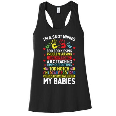 Daycare Provider Boo Boo Kissing Care Childcare Teacher Women's Racerback Tank