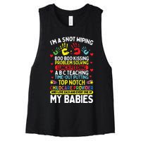 Daycare Provider Boo Boo Kissing Care Childcare Teacher Women's Racerback Cropped Tank