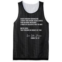 Dear Person Behind Me I Hope You Know Jesus Loves You Mesh Reversible Basketball Jersey Tank