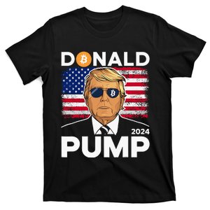 Donald Pump Bitcoin Funny Trump 2024 Crypto T-Shirt