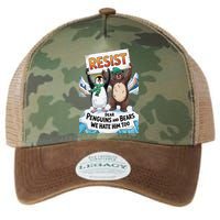 DEAR PENGUINS BEARS WE HATE HIM TOO NO TARIFFS RESIST Legacy Tie Dye Trucker Hat