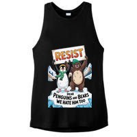 DEAR PENGUINS BEARS WE HATE HIM TOO NO TARIFFS RESIST Ladies PosiCharge Tri-Blend Wicking Tank