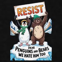 DEAR PENGUINS BEARS WE HATE HIM TOO NO TARIFFS RESIST Ladies PosiCharge Tri-Blend Wicking Tank
