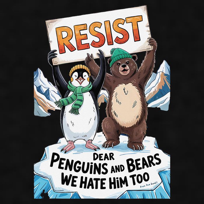 DEAR PENGUINS BEARS WE HATE HIM TOO NO TARIFFS RESIST Ladies PosiCharge Tri-Blend Wicking Tank