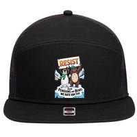 DEAR PENGUINS BEARS WE HATE HIM TOO NO TARIFFS RESIST 7 Panel Mesh Trucker Snapback Hat