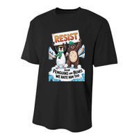 DEAR PENGUINS BEARS WE HATE HIM TOO NO TARIFFS RESIST Youth Performance Sprint T-Shirt