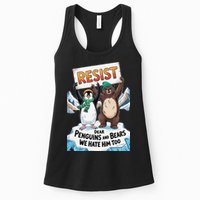 DEAR PENGUINS BEARS WE HATE HIM TOO NO TARIFFS RESIST Womens Tank Top