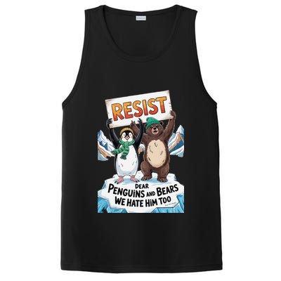 DEAR PENGUINS BEARS WE HATE HIM TOO NO TARIFFS RESIST PosiCharge Competitor Tank