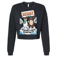 DEAR PENGUINS BEARS WE HATE HIM TOO NO TARIFFS RESIST Cropped Pullover Crew