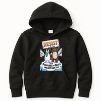DEAR PENGUINS BEARS WE HATE HIM TOO NO TARIFFS RESIST Kids Hoodie
