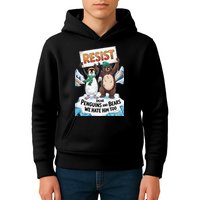 DEAR PENGUINS BEARS WE HATE HIM TOO NO TARIFFS RESIST Kids Hoodie