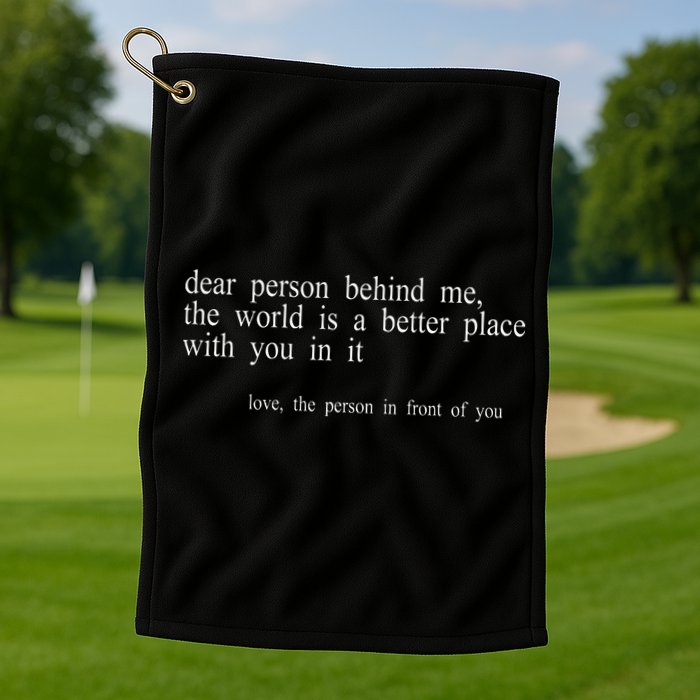 Dear Person Behind Me The World Is A Better Place With You Golf Towel