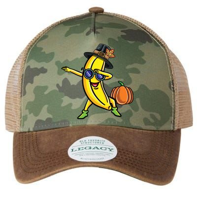 Dabbing Pilgrim Banana Thanksgiving Cute Gift Legacy Tie Dye Trucker Hat