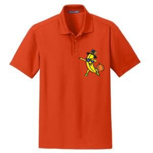 Dabbing Pilgrim Banana Thanksgiving Cute Gift Dry Zone Grid Polo