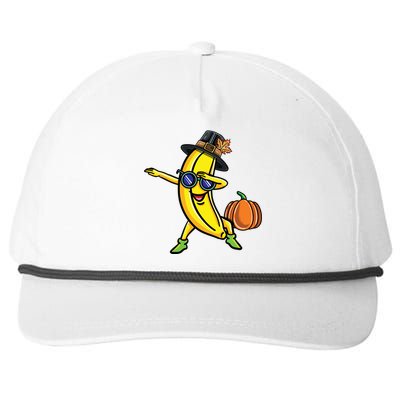 Dabbing Pilgrim Banana Thanksgiving Cute Gift Snapback Five-Panel Rope Hat