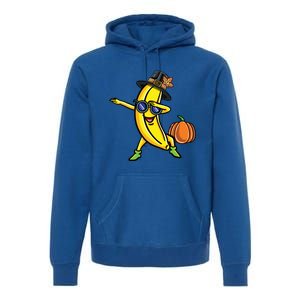 Dabbing Pilgrim Banana Thanksgiving Cute Gift Premium Hoodie