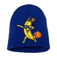 Dabbing Pilgrim Banana Thanksgiving Cute Gift Short Acrylic Beanie