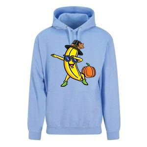 Dabbing Pilgrim Banana Thanksgiving Cute Gift Unisex Surf Hoodie