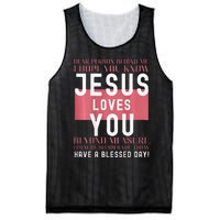 Dear Person Behind Me I Hope You Know Jesus Loves Mesh Reversible Basketball Jersey Tank