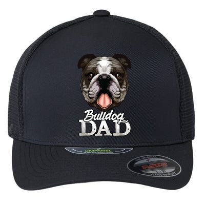 Dog Papa Bulldog Dad Gifts English Bulldog Gifts Flexfit Unipanel Trucker Cap