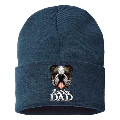 Dog Papa Bulldog Dad Gifts English Bulldog Gifts Sustainable Knit Beanie