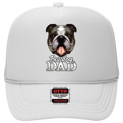 Dog Papa Bulldog Dad Gifts English Bulldog Gifts High Crown Mesh Back Trucker Hat