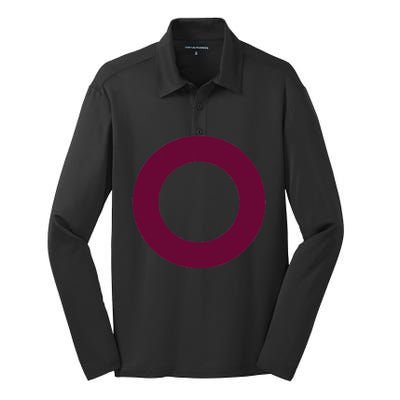 Drs Purple Circle Silk Touch Performance Long Sleeve Polo