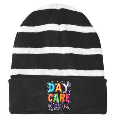 Daycare Provider Childcare Preschool Teacher Striped Beanie with Solid Band