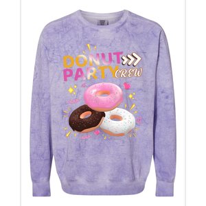 Donut Party Crew Family Matching Friends Donut Lover Funny Funny Gift Colorblast Crewneck Sweatshirt