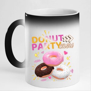 Donut Party Crew Family Matching Friends Donut Lover Funny Funny Gift 11oz Black Color Changing Mug