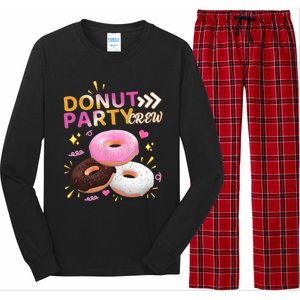 Donut Party Crew Family Matching Friends Donut Lover Funny Funny Gift Long Sleeve Pajama Set