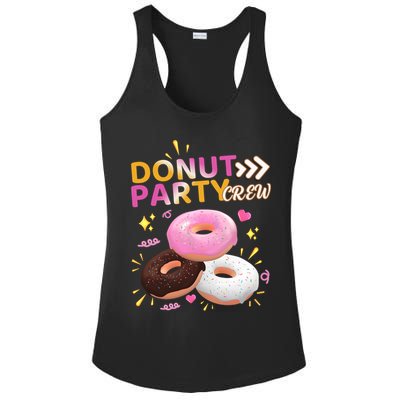 Donut Party Crew Family Matching Friends Donut Lover Funny Funny Gift Ladies PosiCharge Competitor Racerback Tank