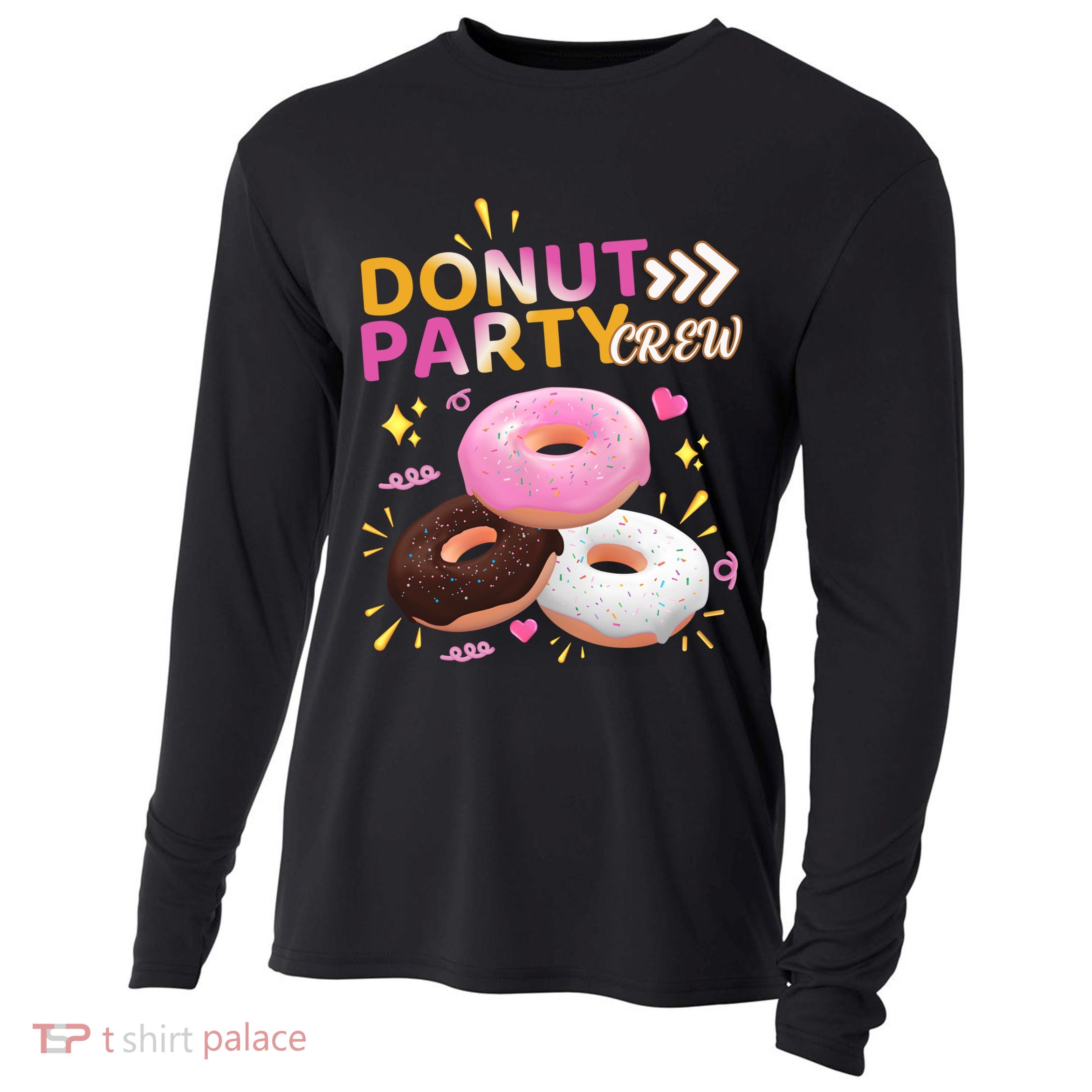 Donut Party Crew Family Matching Friends Donut Lover Funny Funny Gift Cooling Performance Long Sleeve Crew