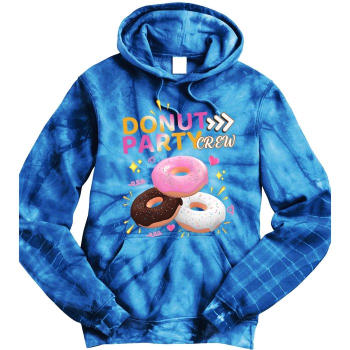 Donut Party Crew Family Matching Friends Donut Lover Funny Funny Gift Tie Dye Hoodie