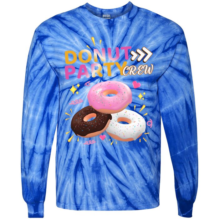 Donut Party Crew Family Matching Friends Donut Lover Funny Funny Gift Tie-Dye Long Sleeve Shirt