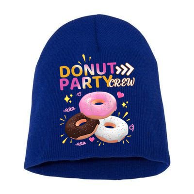 Donut Party Crew Family Matching Friends Donut Lover Funny Funny Gift Short Acrylic Beanie